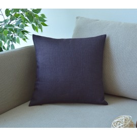 Aiking Home Woven Fine Faux Linen Throw Pillow Cover, Size 18"x18", Navy