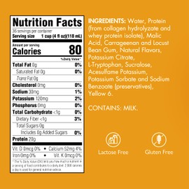 Medtrition Gelatein Orange: 20 Grams of Protein. Sugar Free. Ideal for Clear Liquid Diets, swallowing Difficulties, bariatric, Dialysis and Oncology. Great pre or Post-Workout Snack. (12 Pack)