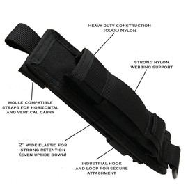 Miles Tactical ASP Molle Baton Holder Pouch fits Expandable Batons and Flashlights (Black, 16"-26")