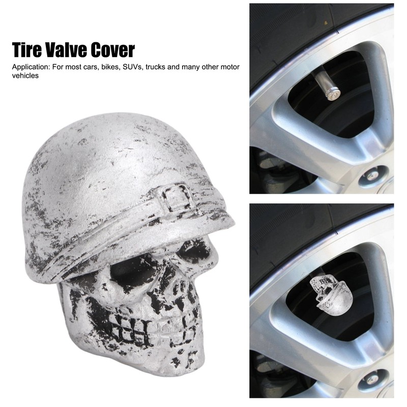 4PCS Tire Valve Caps Skull Style Anti Oxidization Universal for