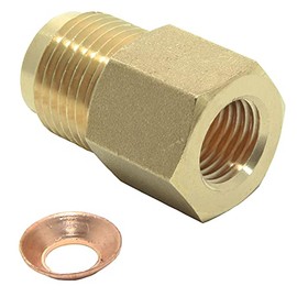 Reducing Nipple / Connector Brass M3/8 to F1/4 Including Sealing Ring for Air Conditioning Copper Cable
