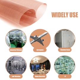 10 Packs 200 Mesh 99.9% Pure Copper Screen Woven Mesh Screen, Copper Mesh Cloth Fine Mesh, 5.9x5.9 Inch