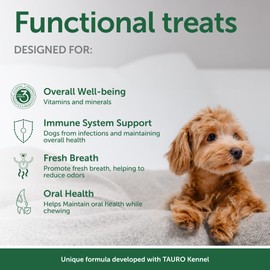 Nature's Protection Superior Care Grain-Free Dog Dental Treats for Bad Breath - Natural Chews with Insects for Junior All Breeds Red Coat Dogs, 5.29 oz