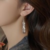 Cybche Boho Olive Leaf Earrings Dangle Silver Leaves Earrings Cluster