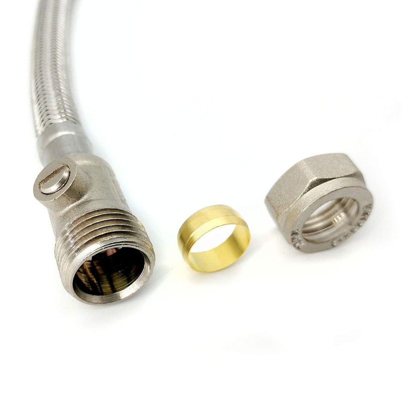 2X WRAS Approved 900mm 15mm Compression with Isolation Valve x