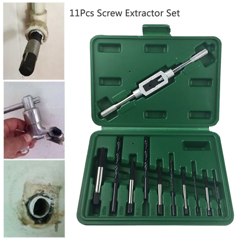 11Pcs Screw Extractor Set Broken Screw Remover Drill Guide Bits