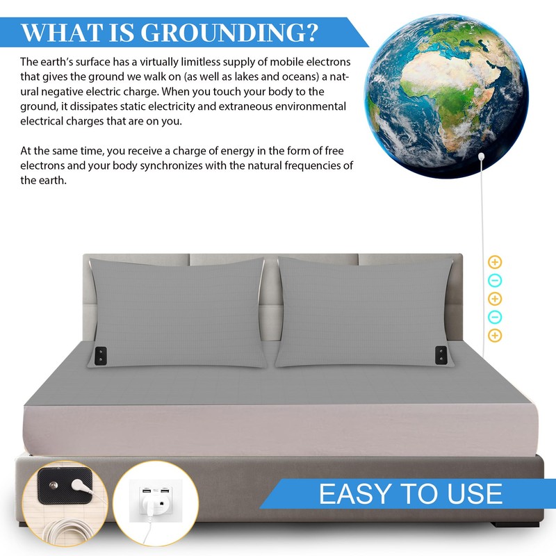 HUNAIGEE Grounding Bed Sheet 99 x 203 cm Conductive Grounding