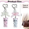 AstraGlam Y2K Cute Cat Keyring Set, Fluffy Cat Pendant with