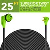 Leisure Cords 90 Degree Flat Cable 25FT Power Extension Cord