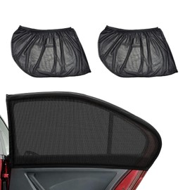 Kutyun 2PCS Car Window Shades, Car Sun Shade for Rear Window, Zipper Car Window Cover Screen, Breathable Mesh Heat Insulation Car Window Covers, Car Parts Sun Shade Universal for Cars (Rear Window)