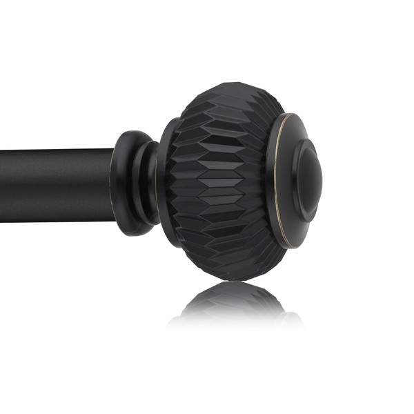 Black Curtain Rods for Windows 28 to 48 Inches 6/8