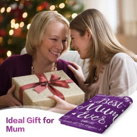 Mum Gifts for Christmas, Blanket Gifts for Mum from Daughter Son, Mum Birthday Gifts Blanket, Presents for Mum Mummy on Christmas Valentine's Mothers Day, Best Mum Ever Fluffy Blanket 50 x 60 IN