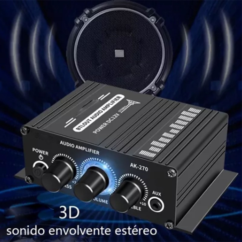 Mini Amplifier 2 Channel Clean Sound Powerful Portable Small Stereo