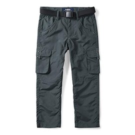 Men's Lightweight Hiking Walking Pants Quick Dry Outdoor Cargo Work Trousers with Elastic Waistband Grey 30