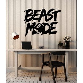 Vinyl Wall Decal Lettering Beast Mode Gym Phrase Teen Room Stickers Mural Large Decor (g6337) Black