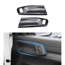 Inner Door Handle Cover Trim Fit for 2024 Ford Ranger XL XLT SuperCrew Model, Front Interior Door Switch Handle Protector Frame Decoration Sticker for Inner Accessories(for XL/XLT)