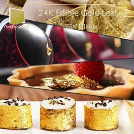24K 99.99% Pure Gold Edible Gold Leaf Sheet GoldleafKing Zen Edition 10, 30, 50 Sheets Pack x 1.6 inches | 4x4cm The Perfect Medium size (Zen Edition - 10 Sheet)