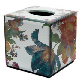 MACKENZIE-CHILDS Tissue-Box Cover, Tissue Holder for Home Decor, Flower Market Reflections, Square