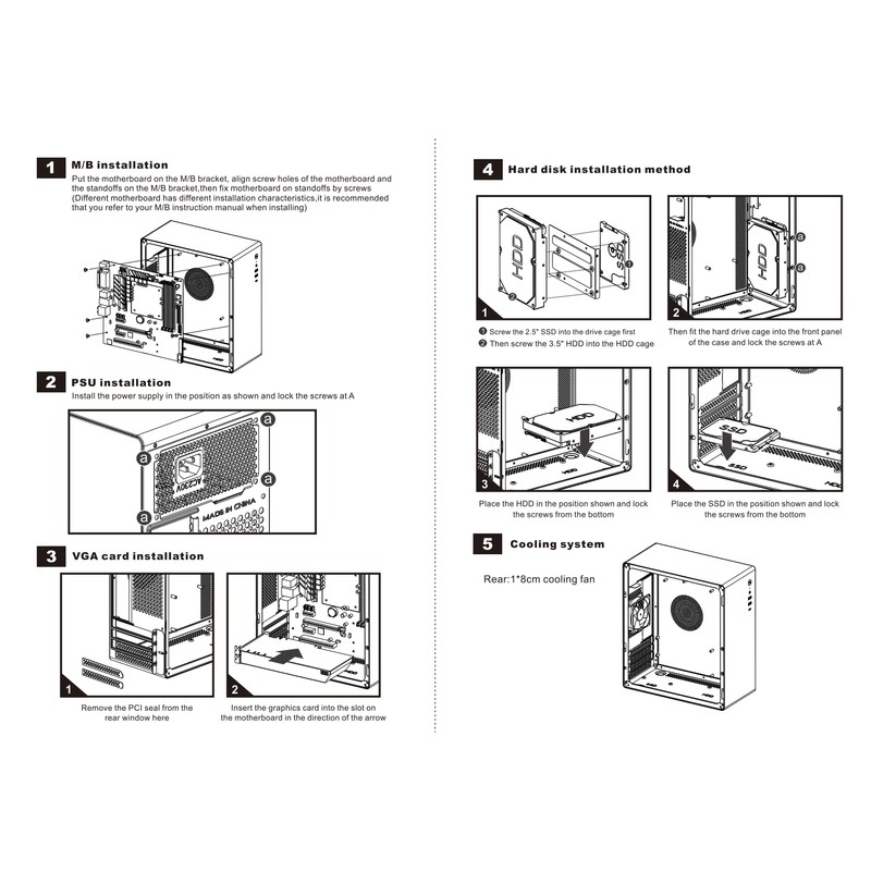 V100 M-ATX/ITX Computer Case,Multifunctional Pc Case, Business Case with Spcc