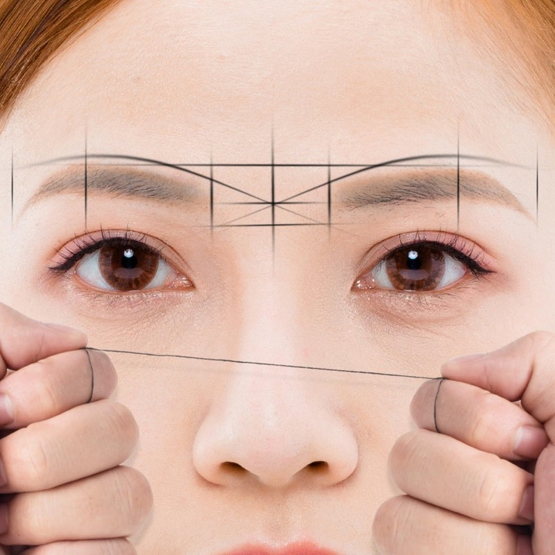 Pre-Inked White Ink,White Brow Mapping String,Eyebrow Mapping String, Brow Mapping