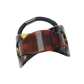 Wardani, French equestrian 2 tone Ponytail Holder handmade in France Oval Buckle Shape (-088SC) (Tokyo)