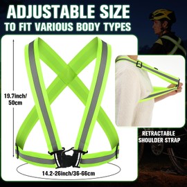 Shyyween 50 Pcs Reflective Vest High Visibility Safety Vest Adjustable Reflective Running Gear Reflective Suspenders for Women Men Cycling Hiking Jogging Dog Walking