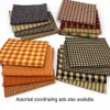 Set of 4 Fat Quarters, Pumpkin Orange Assorted Plaid Gingham