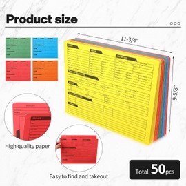Yeaqee 50 Pcs Real Estate Listing Folder Pre Printed Right Panel List Durable Real Estate Agent Supplies Real Estate Agent Planner with Closing Checklist for Documents Organizing, 5 Colors