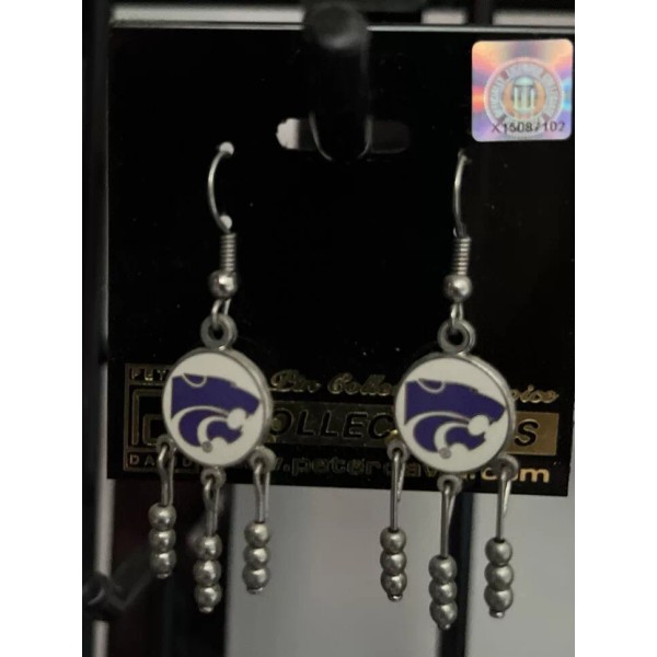 Kansas State dangle earrings