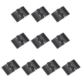 sourcing map Black Plastic Hinges, Acrylic Hinges Small Hinge 35 x 25 mm Transparent Continuous Piano Folding Hinge for Cabinet Crafts Furniture Display Stand Pack of 10