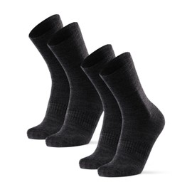 DANISH ENDURANCE Merino Wool Hiking Liner Walking Socks, Thermal, Anti-Blister for Men and Women 2- Pack, Grey, 6-8