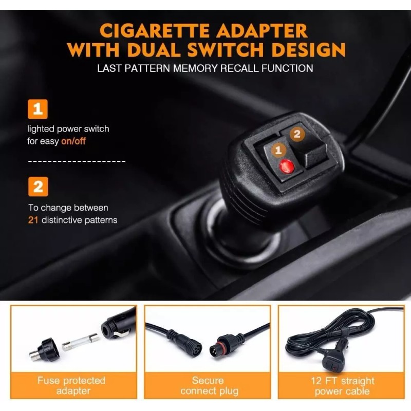 PUNKZZ Barra Torreta Estrobo Codigo Leds Cob Policia 47 PuLG