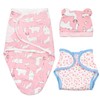 Reborn Baby Doll Clothes Accessories 3Pieces Pink Suit for 17-22