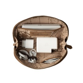DRAKENSBERG Leather Cable Bag 'Keaton' Small Cable Case and Cable Organiser for Charging Cables, Chargers and Technology Accessories, Havana Brown, DR00382