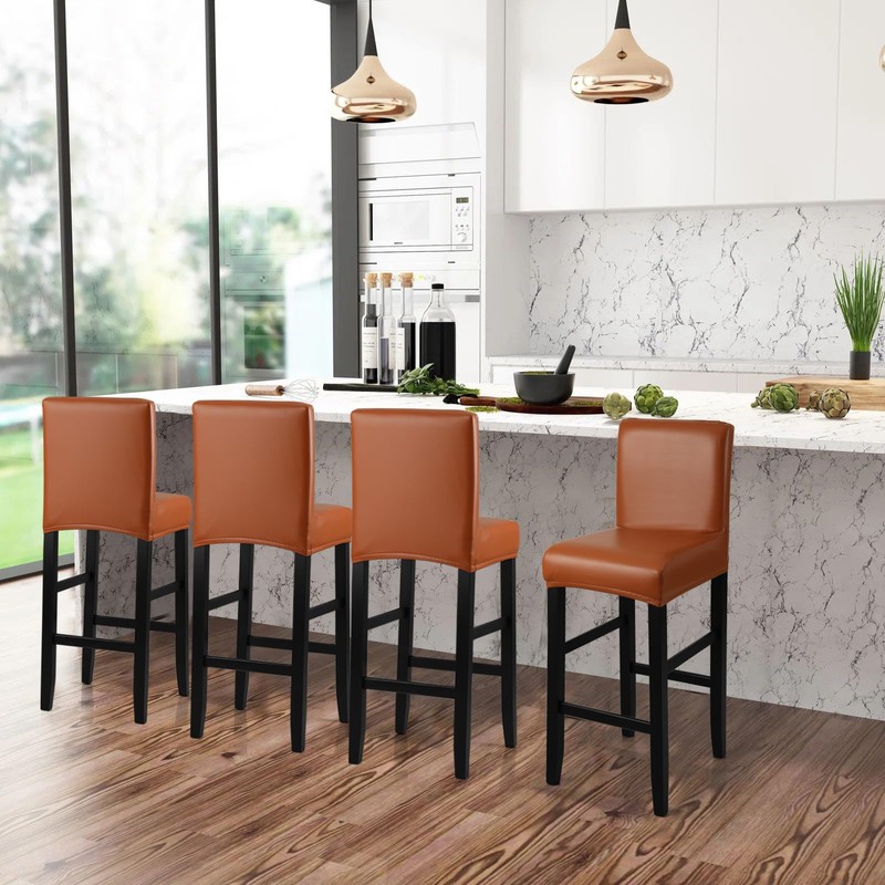 YISUN Bar Stool Covers, Stretch Waterproof PU Bar Stool Slipcover