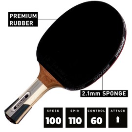 Donic-Schildkröt Waldner 1000 Table Tennis Bat, ABP Handle, Sponge 2.1 mm, Easy-Slick Pad - ITTF, 751801,Multi