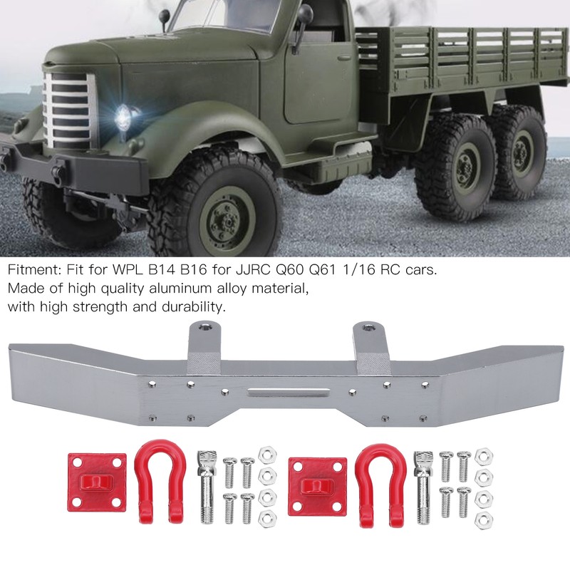 Aluminium Alloy Front Bumper CNC Polished Surface DIY for 1/16