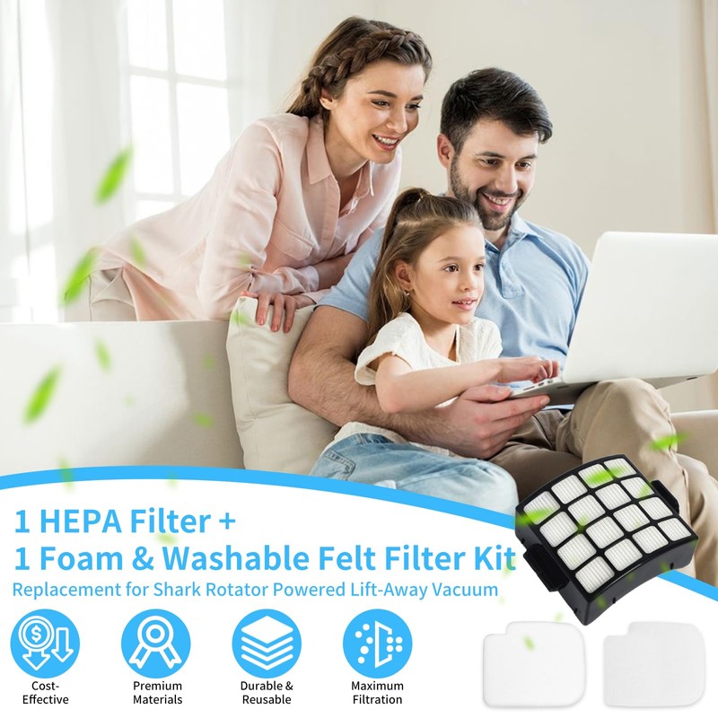 Replacement Shark AZ3002 Filters，For Shark Stratos Duoclean Powerfins Hairpro Powered
