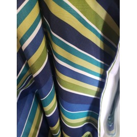 Sun Fiesta 7.5 Foot Crank and Tilt Market Umbrella Blue Green Olive White Striped