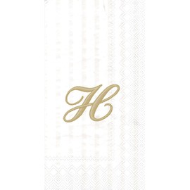 Boston International IHR 3-Ply Paper Napkins, 16-Count Guest Size, Monogram H