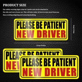 QZTYTY 3PCS New Drive Magnet for Car, Magnet Car Sticker, Magnetic New Driver Vehicle Reflective Sign, Reusable Movable Rookie Driver Reflective Magnets Stickers Universal Fit Car Bumper (Style 2)