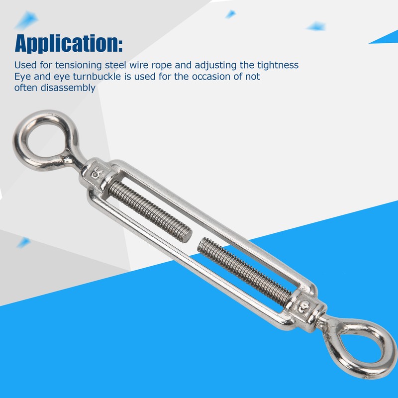 10pcs Eye and Eye Turnbuckle Wire Tensioner Strainer Stainless Steel