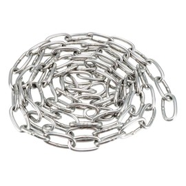 sourcing map Stainless Steel 304 Hardened Proof Coil Chain 1m Length 2mm Thickness Zinc Plated