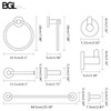 BGL Bathroom Accessory Set Brushed Nickel 4-Pieces Bathroom Towel Rack