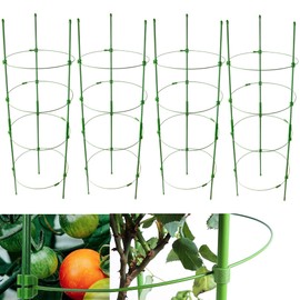 4 Pack Adjustable Tomato Cages, 36 Inch Plant Support Garden Trellis for Tomatoes, Cucumbers, Vegetables, Flowers, Roses & Climbing Vines – 4 Adjustable Rings for Sturdy Growth