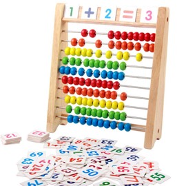 ideamall 100 Ball Abacus, Number Cards, Calculator Cards, Counting Sticks, Calculator Set, Hundred Ball Abacus, Kids Abacus