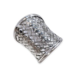Fly Style - Wide silver ring made of 925 sterling silver - braided/woven, Sterling Silver, No Gemstone