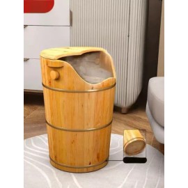 Good Friend 편백나무 건식 족욕기 좌훈겸용 족탕기 습식 굿프렌드 [50cm 원목 뚜껑] Cypress Wood Dry Foot Bath and Wet Foot Bath with Aromatherapy [50cm Wooden Lid]
