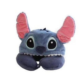 Finex Stitch Monster U-Shape Travel Home Car Neck Pillow for Kids Head Rest Driving Seat Cushion Cute Soft Comfy Cartoon Auto Accessories