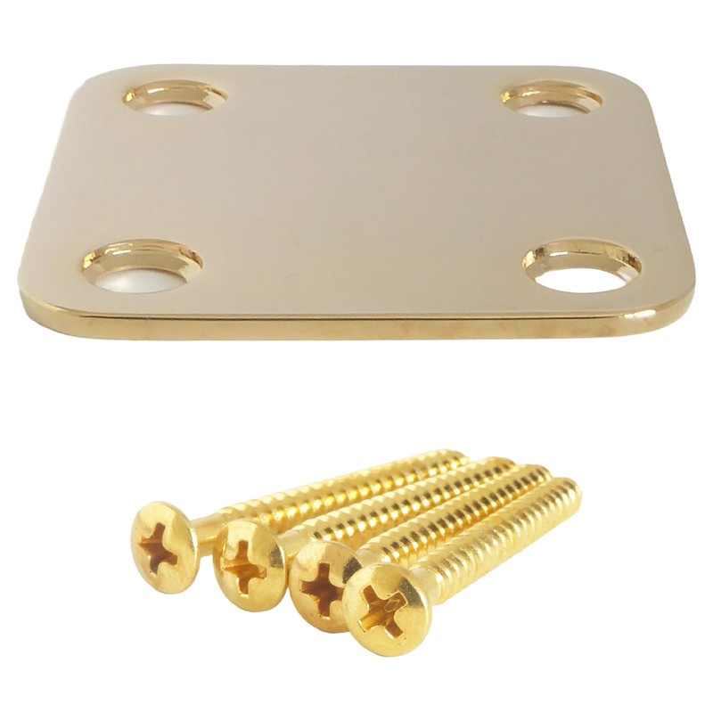 Guitar neck joint plate 46.6mm x 50mm in gold including